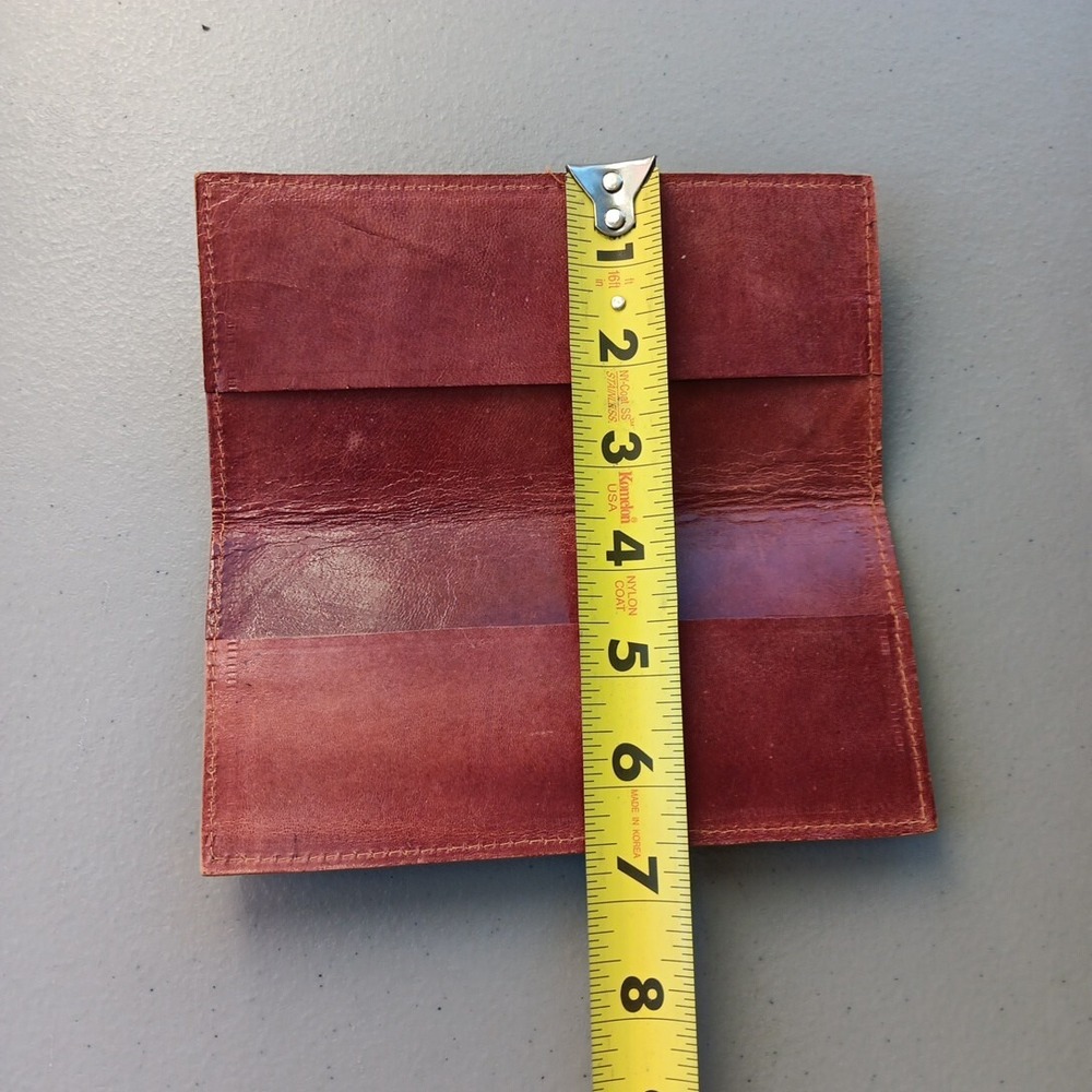 VTG‎ Hand Tooled Leather Wallet Billfold Bifold Coupon Holder Wiener Dog Crafted - Picture 8 of 8